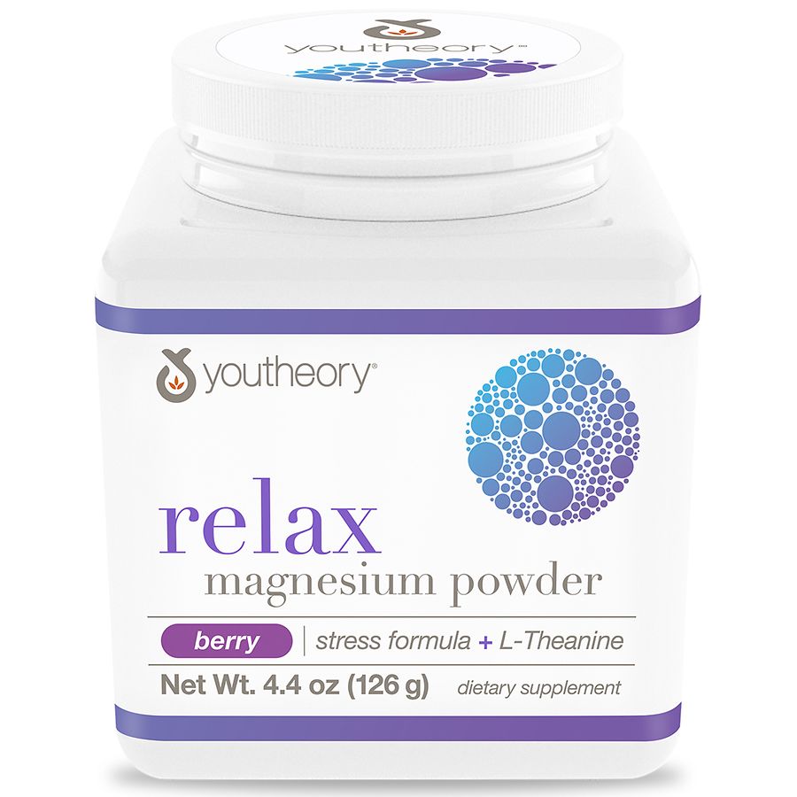 Youtheory Relax Magnesium Powder Stress Formula + L-Theanine Berry