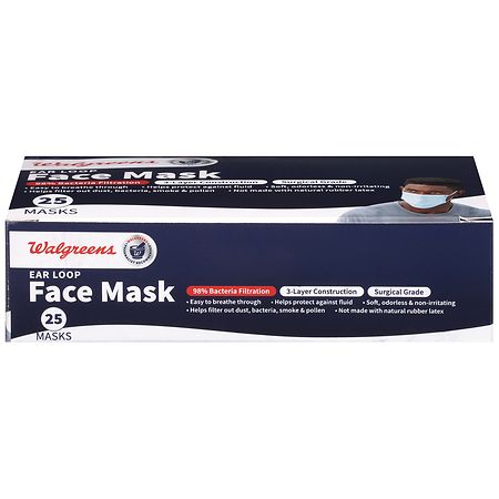 Walgreens Surgical 3-Ply Ear Loop Face Mask Walgreens pic image