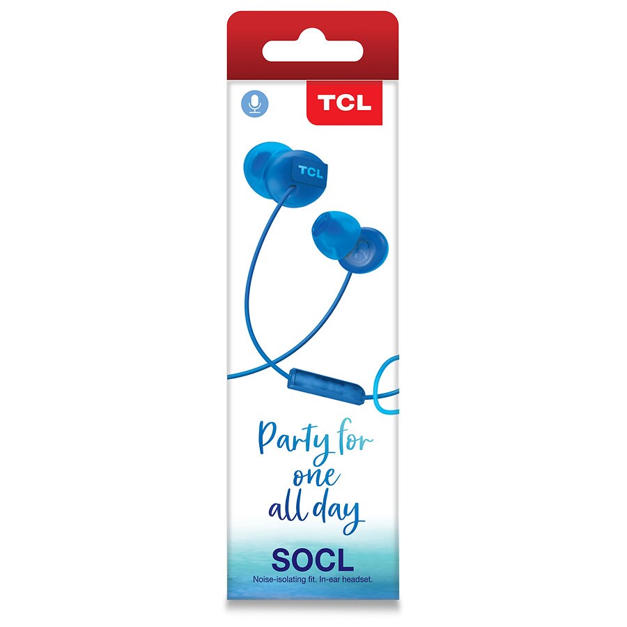  TCL SOCL Noise-Isolating Fit In-Ear Headset Blue 