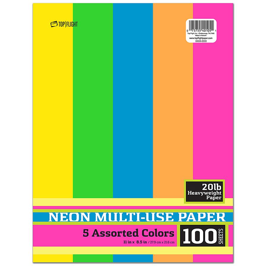 Top Flight Printer Paper Neon