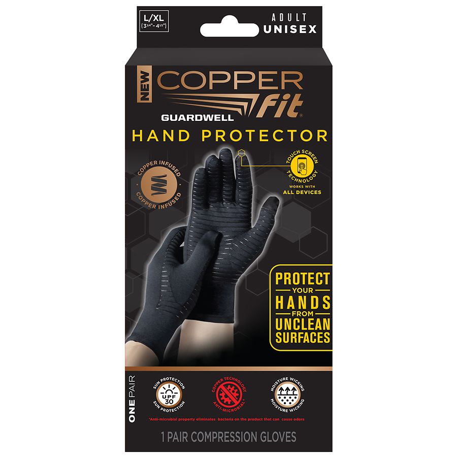 Black XX-Large US Copper Fit unisex adult Copper Fit Hand Relief 