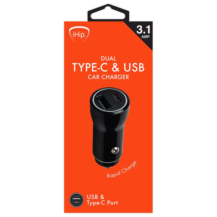  iHip Dual Port Type C/USB Car Charger 