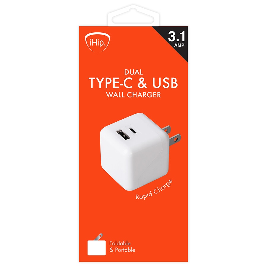  iHip Dual Port Type C/USB Wall Charger 