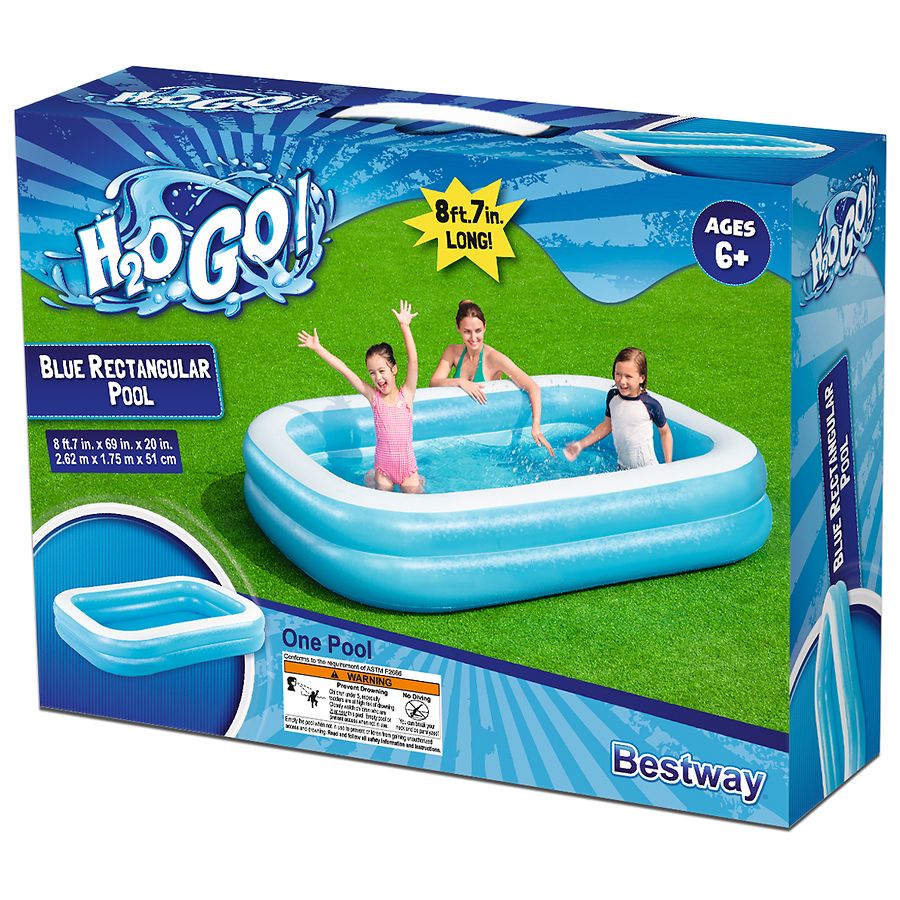 New In Box Inflatable Pool 8ft Rectangular H2OGO! 