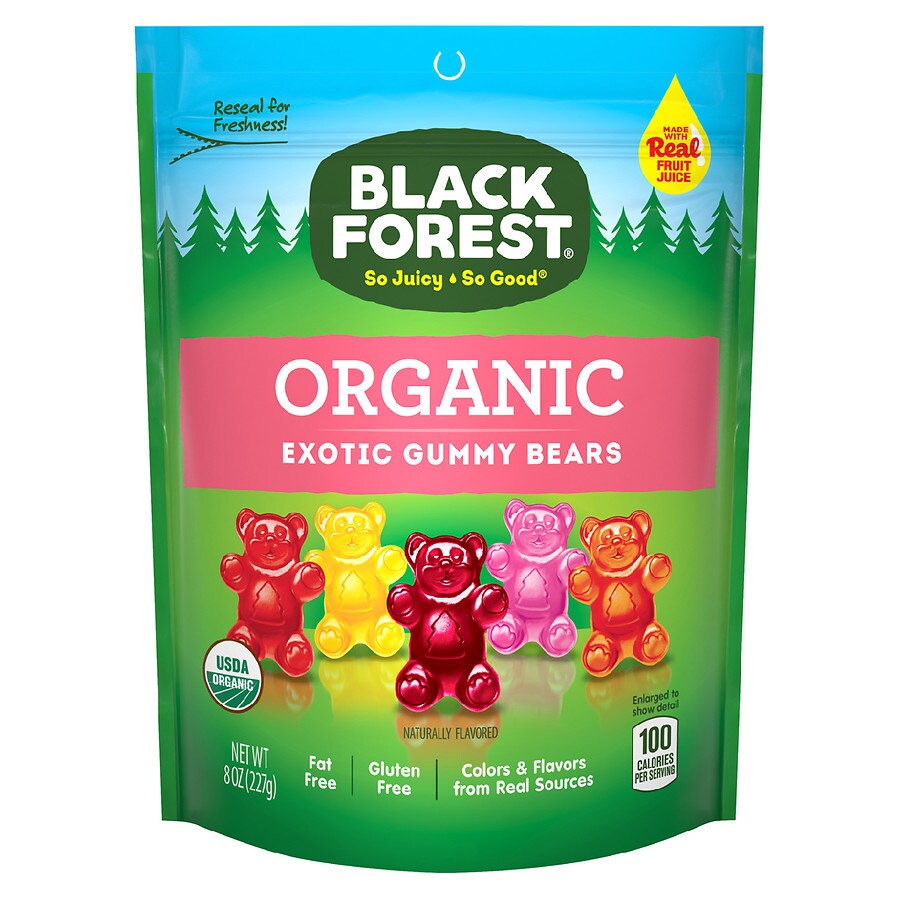 Black Forest Organic Exotic Bears Assorted Fruit Flavors