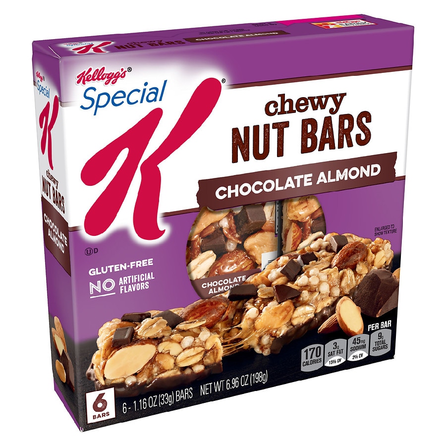  Special K Chewy Nut Bars Chocolate Almond 