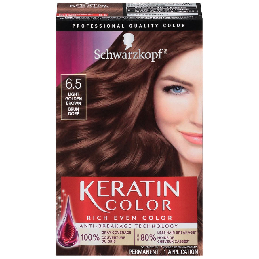  Schwarzkopf Keratin Color Light Golden Brown 6.5, Light Golden Brown 6.5 