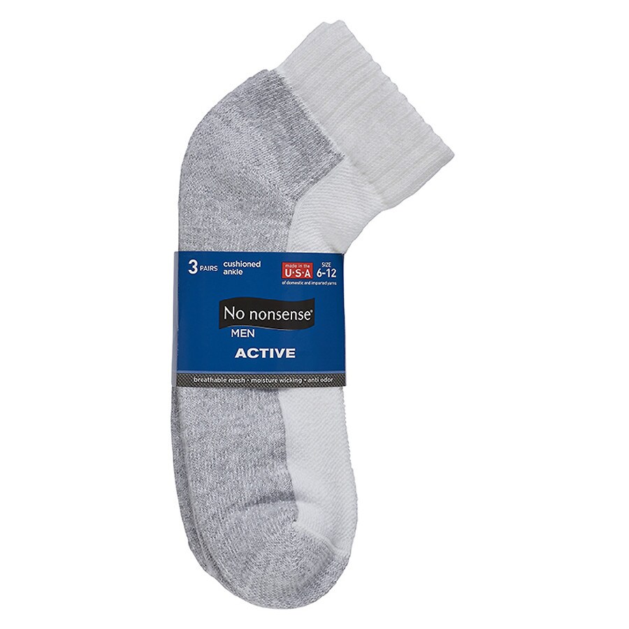 No Nonsense Mens Cushion Ankle White, White