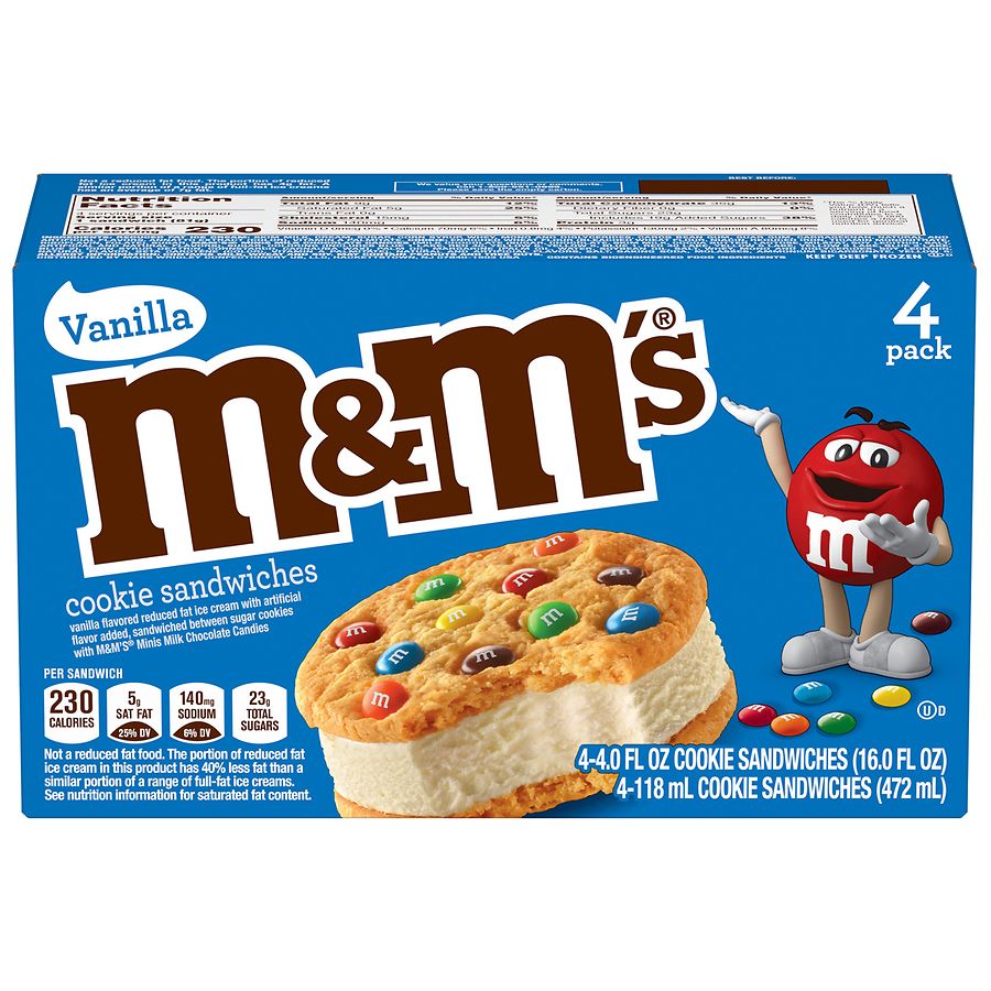 M&M's Vanilla Ice Cream Cookie Sandwich