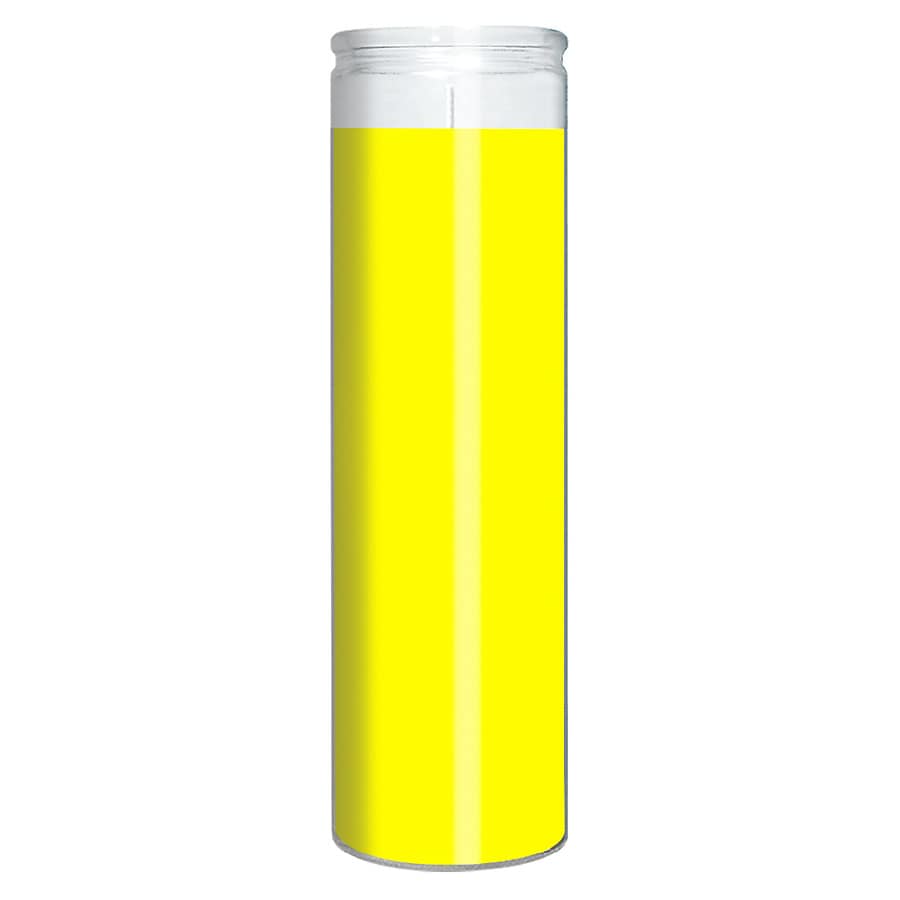 St. Jude Clear Glass Yellow Candle