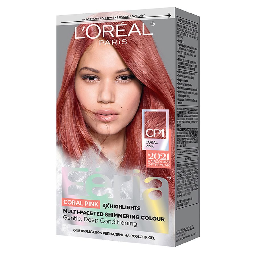 L Oreal Paris Feria Multi Faceted Shimmering Permanent Hair Color Coral Pink Cp1 Walgreens