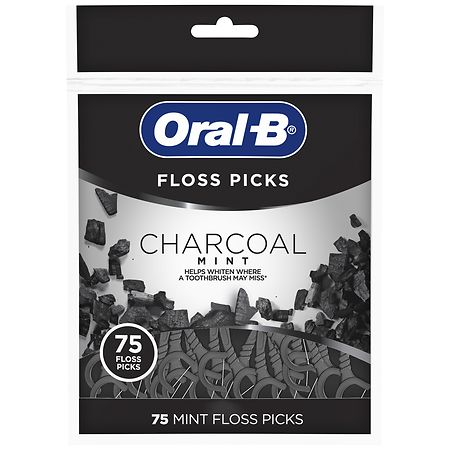 Oral-B Charcoal Infused Mint Dental Floss Picks