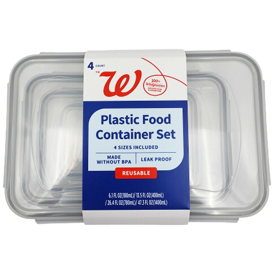 Complete Home Set of 4 Containers Clear with Grey Seal | Walgreens Complete Home Set of 4 Containers Clear with Grey Seal | Walgreens