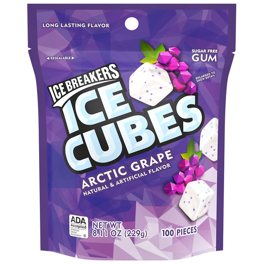 Ice Breakers Ice Cubes Sugar Free Chewing Gum Arctic Grape