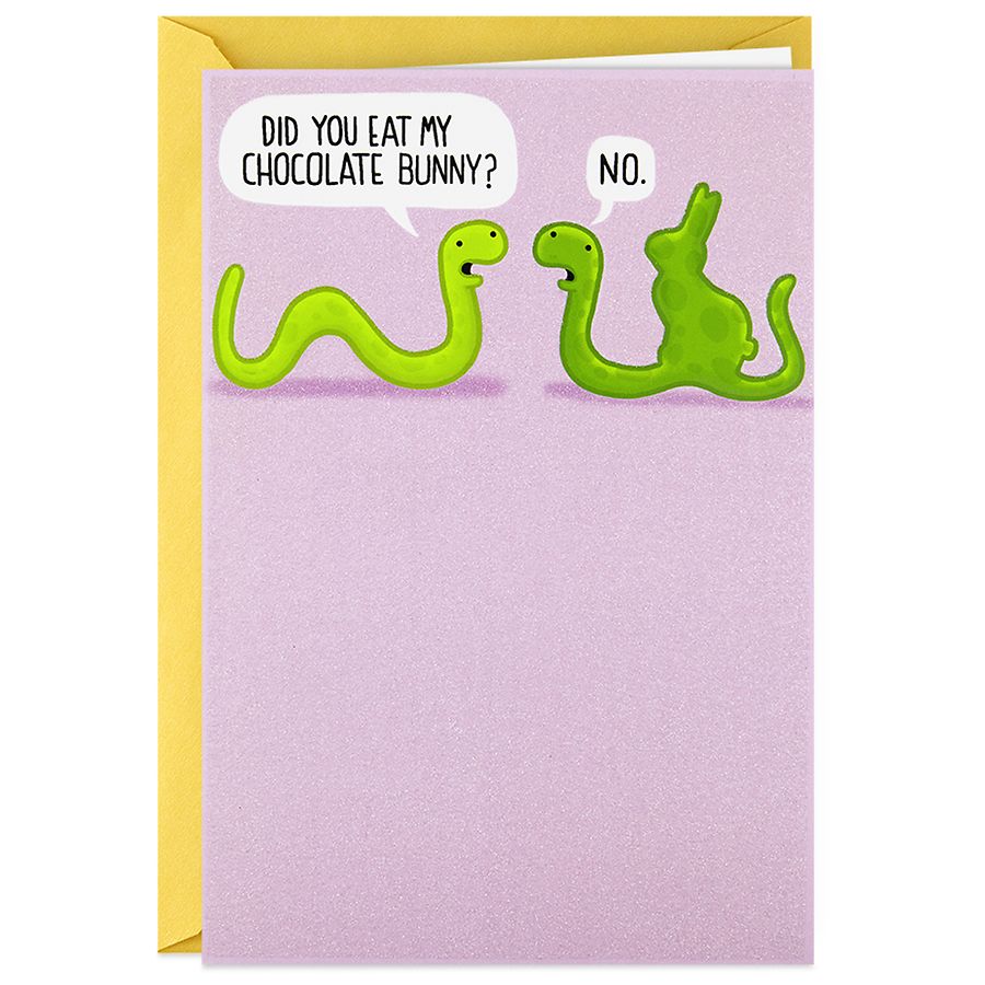 Shoebox Funny Easter Card (Chocolate Bunny)