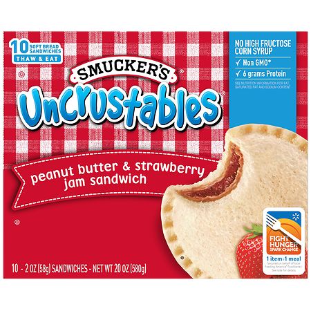 Smucker's Uncrustables Peanut Butter and Strawberry Jam Sandwiches