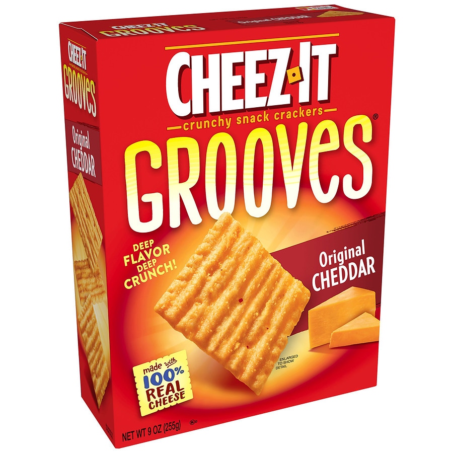 Cheez-It Grooves Crunchy Cheese Snack Crackers Original Cheddar