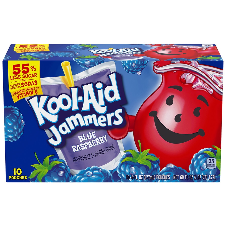 Kool-Aid Jammers Blue Raspberry Flavored Drink Pouches