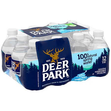 DEER PARK Brand 100% Natural Spring Water, 8-ounce mini plastic bottles (Pack of 12)