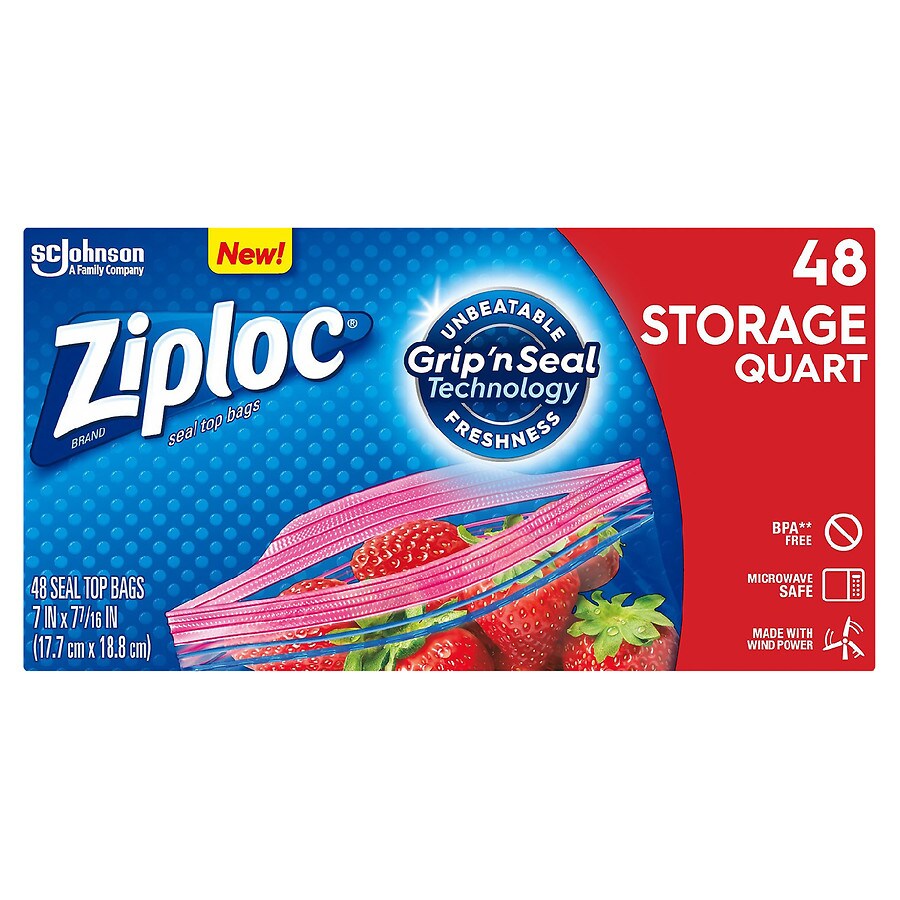 Ziploc Storage Quart Bags Quart