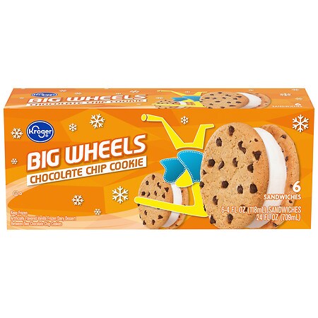 Kroger Big Wheels Vanilla And Chocolate Chip Round Ice Cream Sandwiches Walgreens