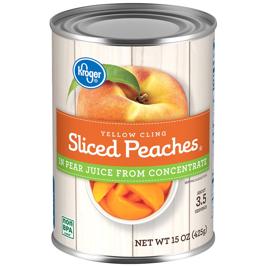 Kroger Yellow Cling Sliced Peaches in Pear Juice