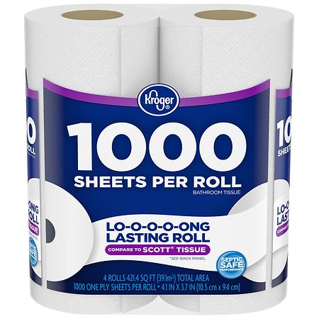 Kroger Bath Tissue Long Lasting Roll Package