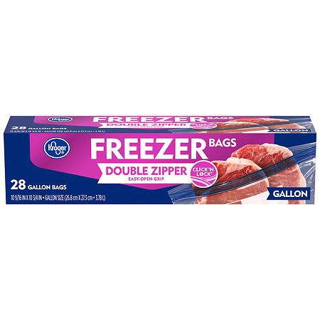 Kroger Double Zipper Gallon Size Freezer Bags