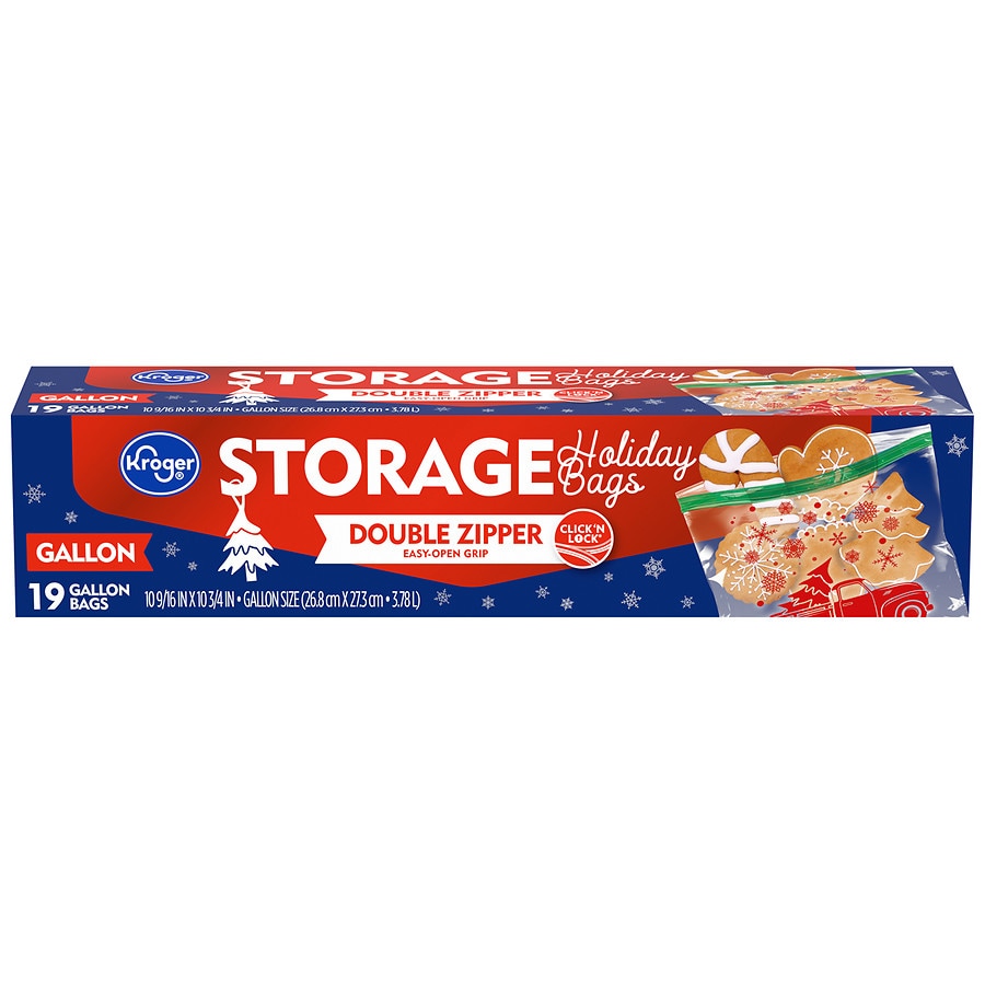 Kroger Double Zipper Gallon Storage Holiday Bags