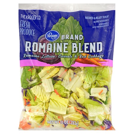 KROGER, FRESH SELECTIONS, ROMAINE LETTUCE CARROTS & RED CABBAGE, ROMAINE BLEND