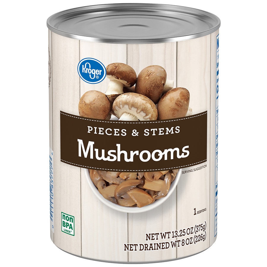 Kroger Mushrooms, Pieces & Stems