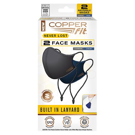 copper fit face mask with lanyard