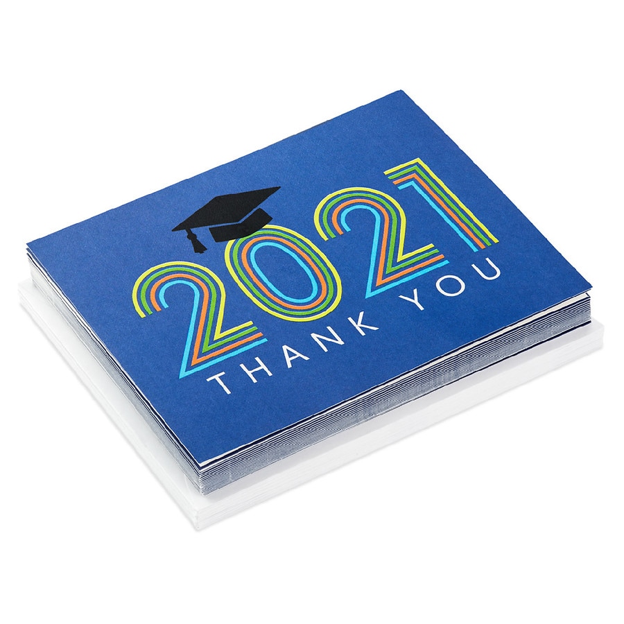 Hallmark 2021 Graduation Thank You Cards, Retro Blue