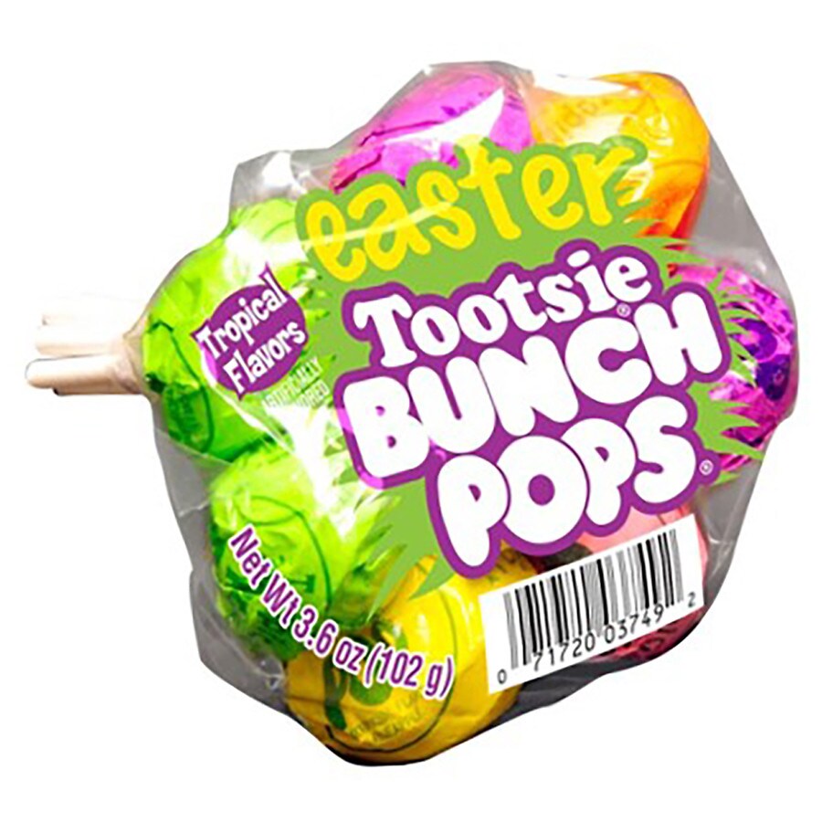 Tootsie Easter Bunch Pops Assorted Tropical Fruit Flavors