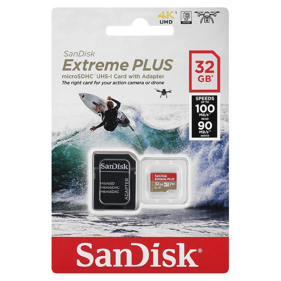 Sandisk Extreme Plus Micro Sd Card With Adapter 32gb Walgreens