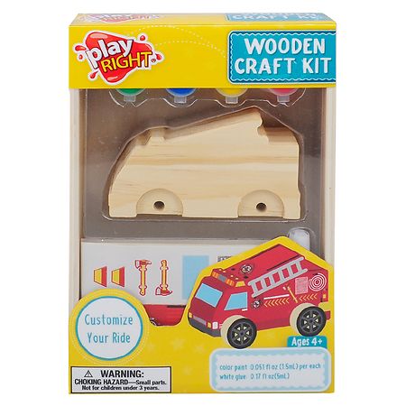 Playright Wooden Fire Car