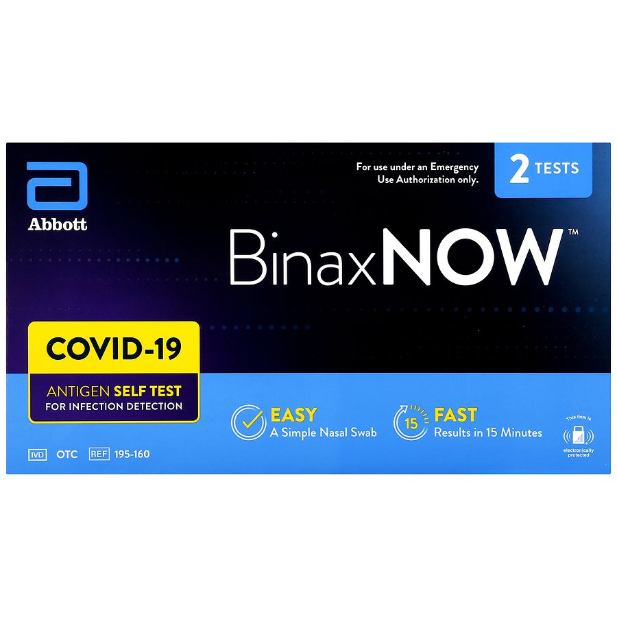 binaxnow covid 19 antigen rapid self test at home kit walgreens