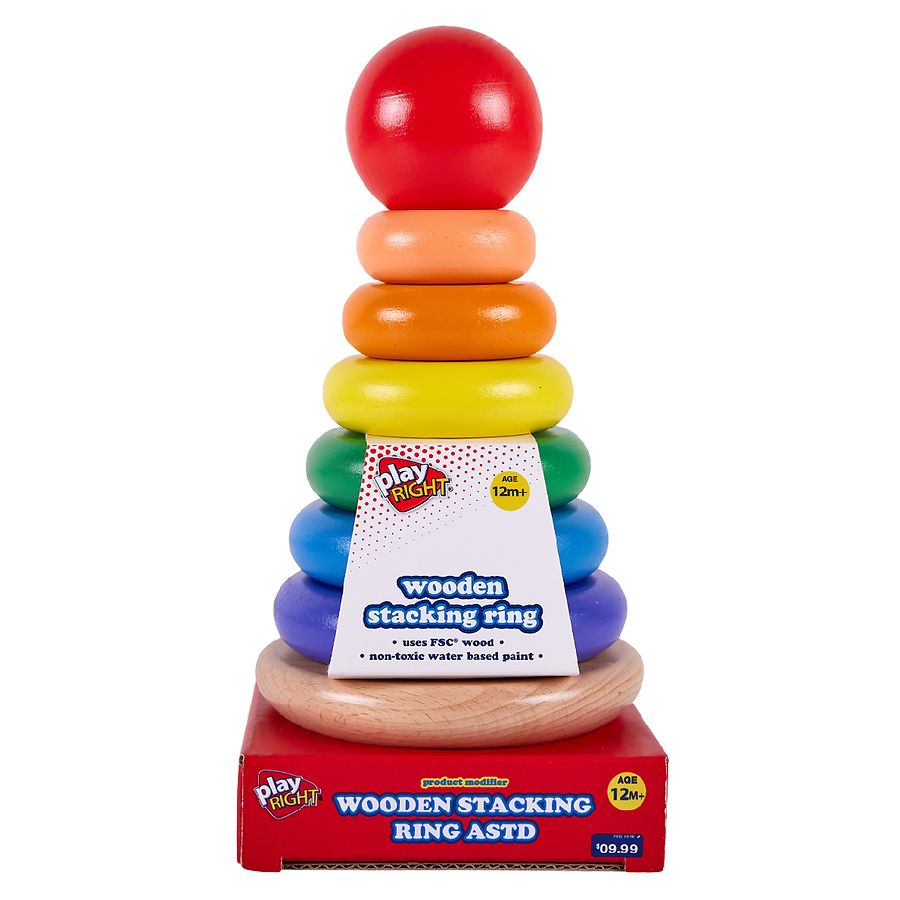 Playright Wooden Stacking Ring-Ball