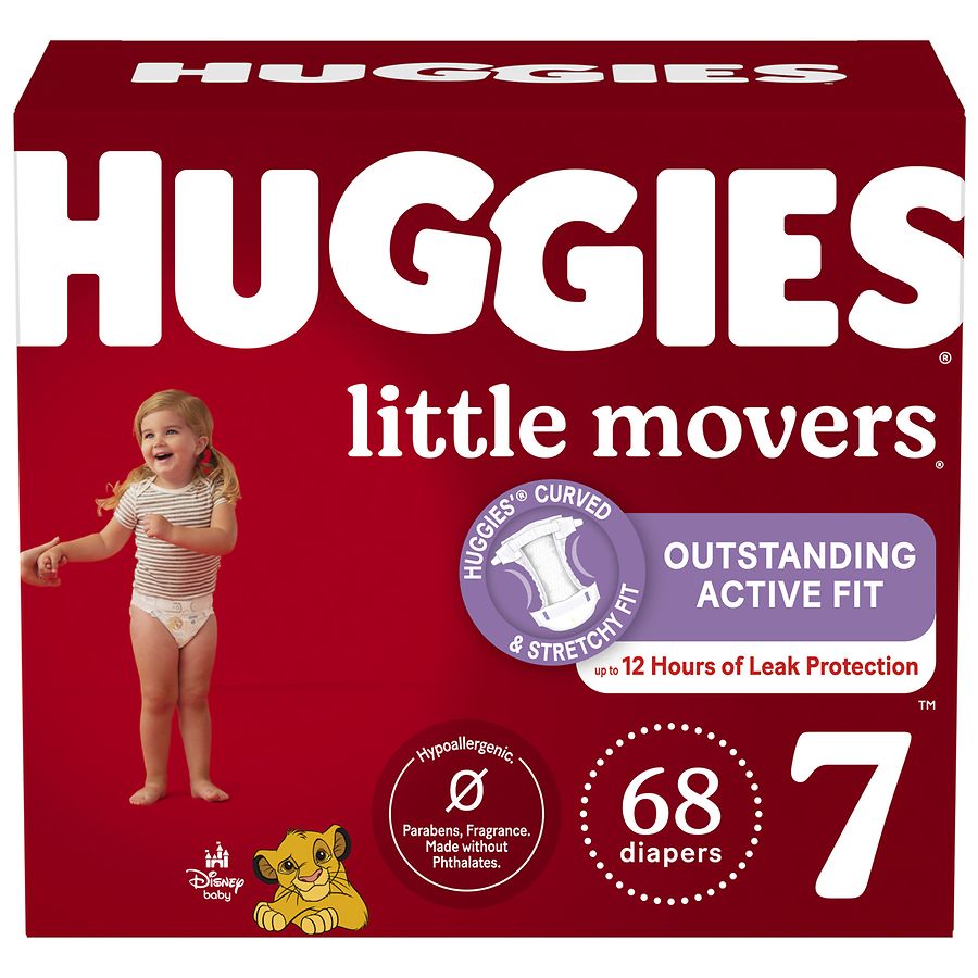 *Free 2 day shipping 16-28lbs HUGGIES Little Movers Disposable Diapers Size 3 