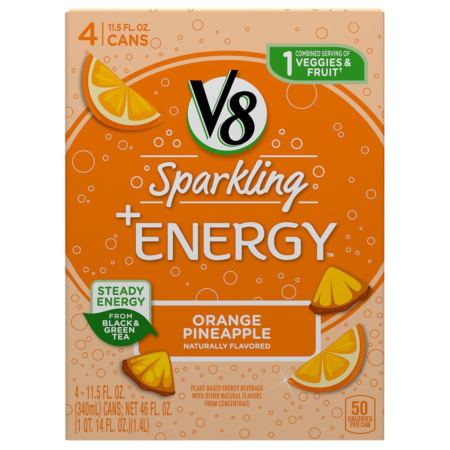 V8 Sparkling + Energy Drink Orange Pineapple