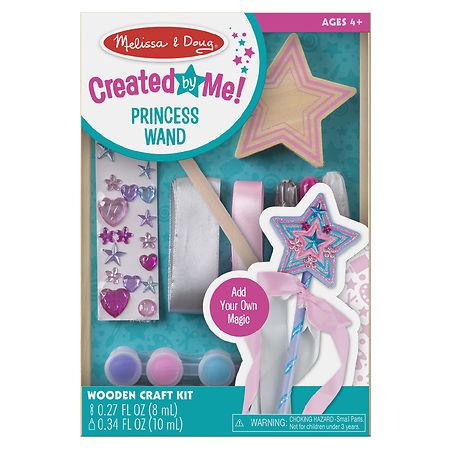 Melissa & Doug Decorate-Your-Own Wooden Princess Wand Craft Kit