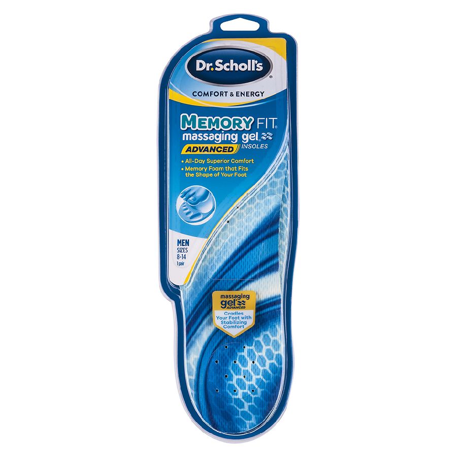 Dr Scholl’s Comfort and Energy Memory Fit Insoles for Men 1 Pair Size 8-14 