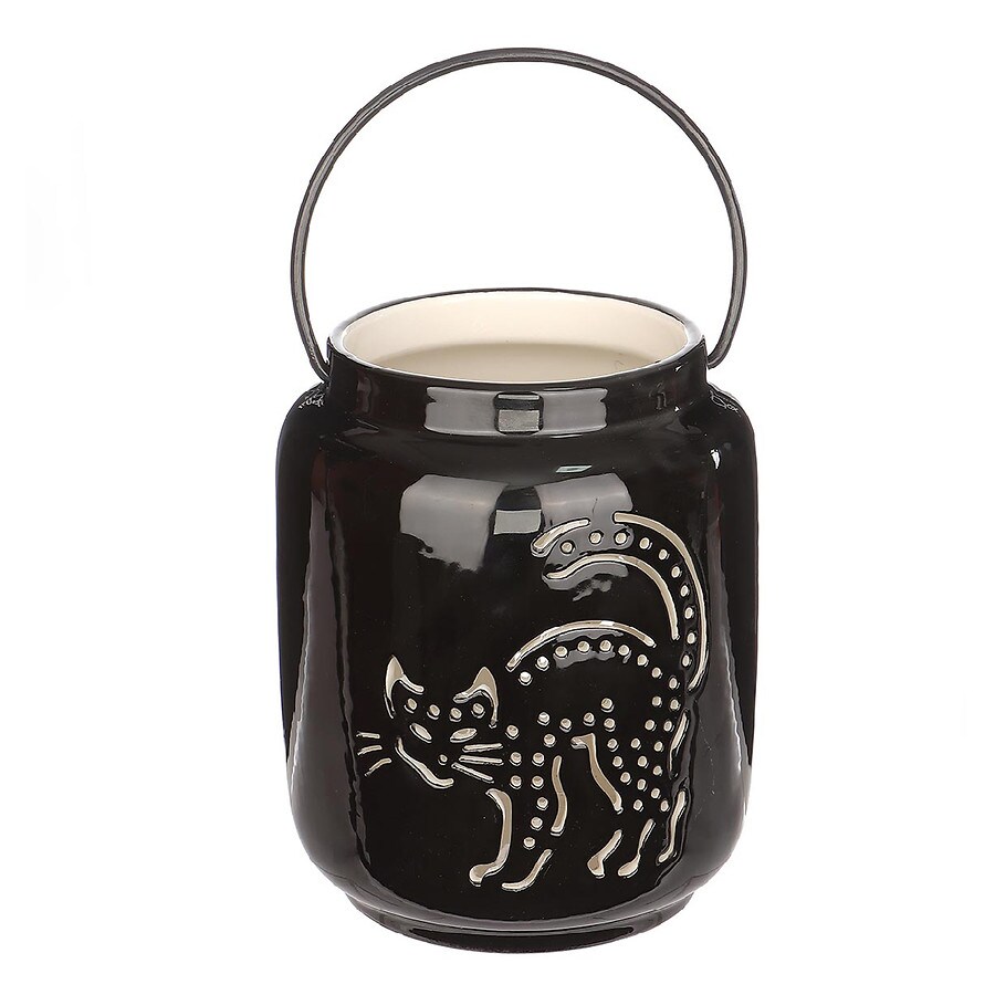 Festive Voice Cat Icon Ceramic Luminary