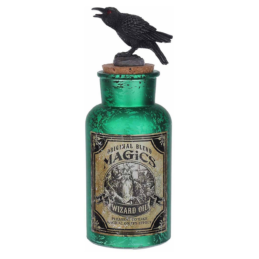Festive Voice Potion Bottle with Owl Green