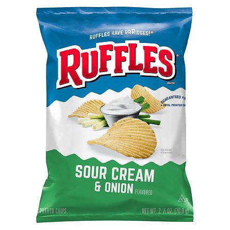 Ruffles Potato Chips Sour Cream & Onion - 2.5 OZ