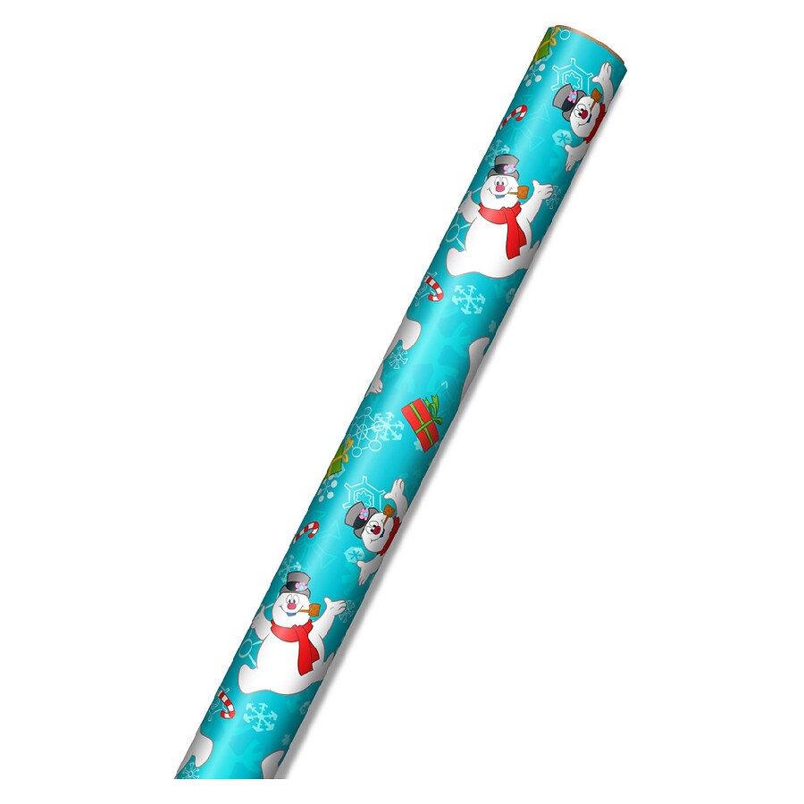 Inspirations from Hallmark Christmas Wrapping Paper Roll Frosty the Snowman on Blue