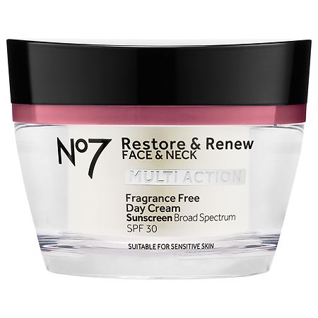 No7 Restore & Renew Face & Neck Mulit Action Fragrance Free Day Cream SPF 30 Fragrance Free - 1.69 oz