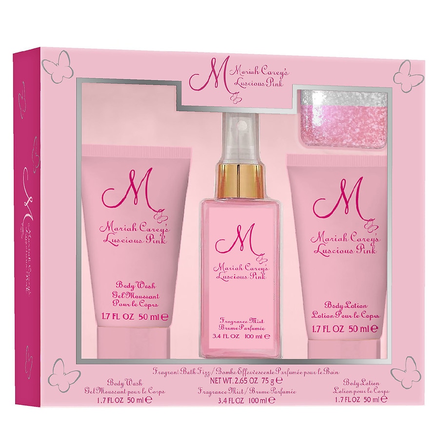 Mariah Carey Luscious Pink Women's Fragrance 4 Piece Bath Set