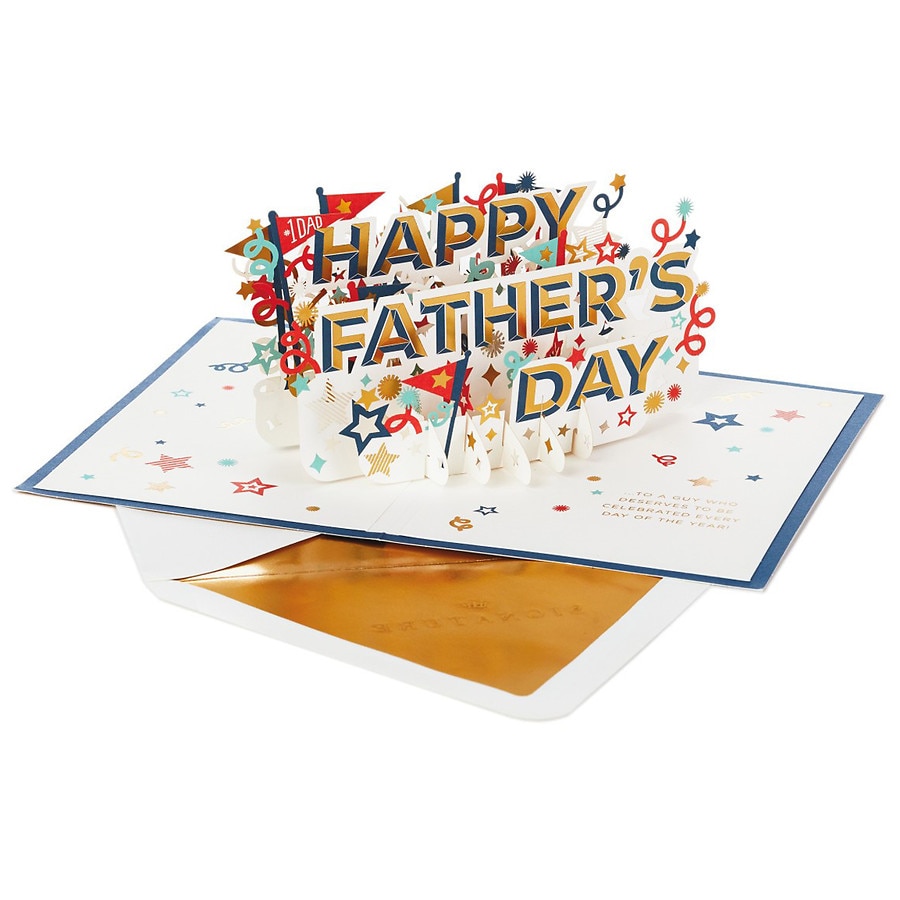 Hallmark Signature Pop-Up Father's Day Card (Celebrate Stars and Pennants)(S17)