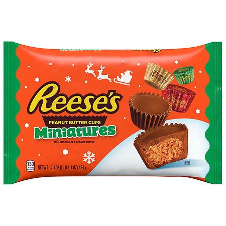 Reeses Miniatures Cups Candy Holiday Bag Milk Chocolate Peanut Butter Walgreens